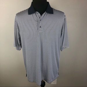 FootJoy Prodry Lisle Blue Striped Golf Polo Shirt